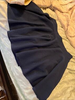 Classic Navy Circle Skirt with Textured Fabric
